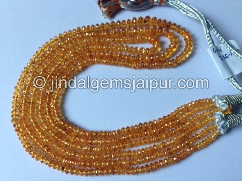 Fanta Spessartite Faceted Roundelle Shape Beads